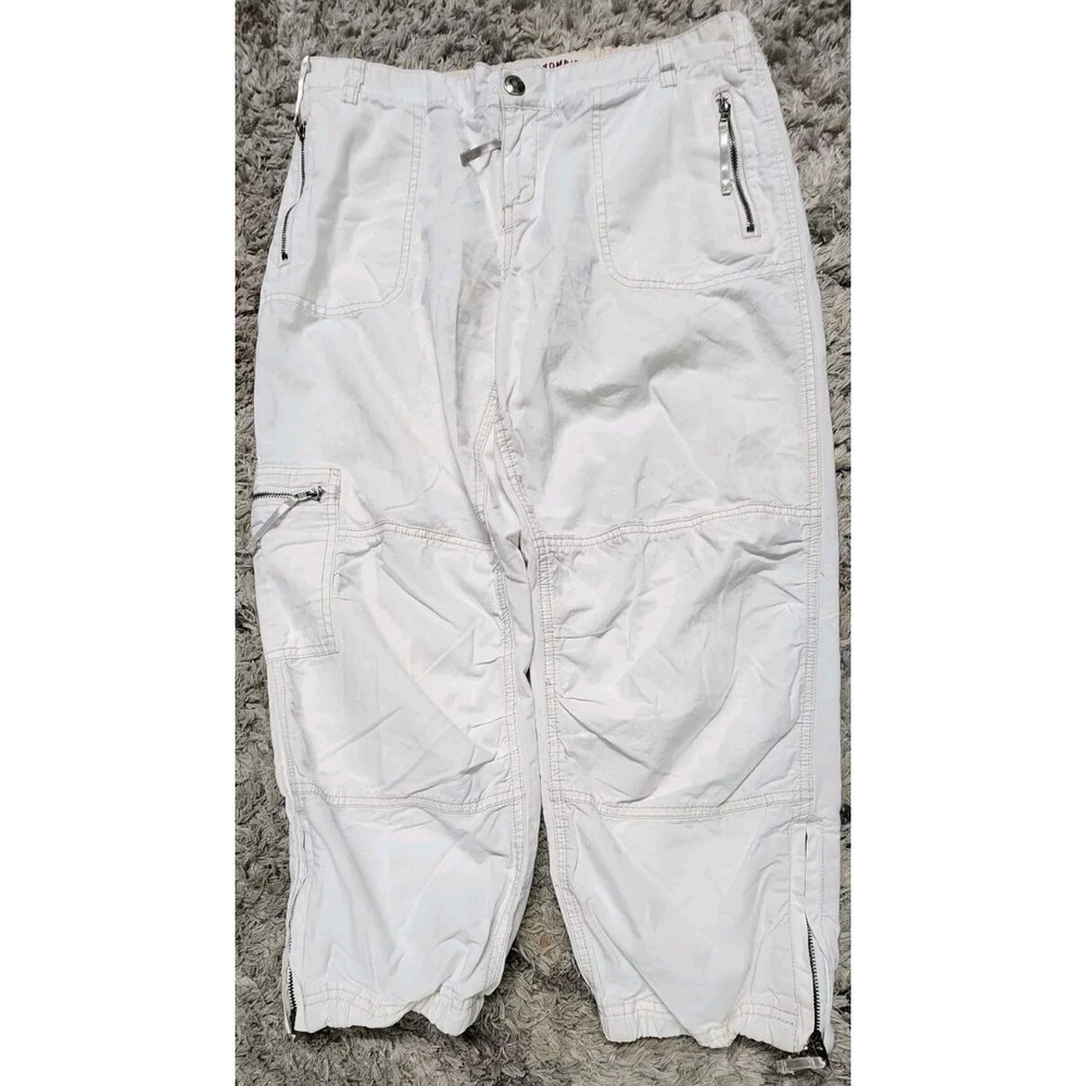 Vintage Abercrombie Fitch Cropped Capri Zip‎ Pockets Paratrooper Cargo Sz 8 EUC